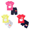 Girls 2-piece Suit T-shirt Shorts Cute Cartoon Round Neck Short Sleeve