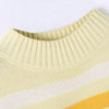 Striped Women Sweater Round Collar Long Sleeve Crop Top