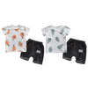 Boys 2-piece Suit T-shirt Shorts Pockets Hollow Turtle print Round Neck Short Sleeves