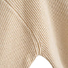 Women Pullover Knit Sweater Loose-fitting Style Wave Hemline Round Collar Long Sleeve