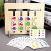 Four-color Fruit Wooden Matching Logic Game Two Sides Mathematics Educational Toys for Children