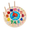 Wooden Building Blocks Rainbow Digital Clock Alarm Children Educational Toys