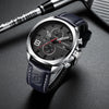 CURREN 8324 Men's Watch Round Three-eye Belt Simple Six-needle Multi-function Calendar