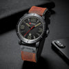 CURREN 8327 Men's Watch Japanese Movement Round Leather Casual Calendar