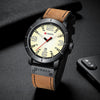 CURREN 8327 Men's Watch Japanese Movement Round Leather Casual Calendar