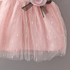 Flower Mesh Girl Princess Dress Round Collar Short Sleeve Comfortable Children Garment