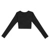 Bodycon Crop Top Long Sleeve Deep-V Women T-shirt