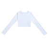 Bodycon Crop Top Long Sleeve Deep-V Women T-shirt