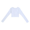 Bodycon Crop Top Long Sleeve Deep-V Women T-shirt