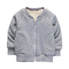 Fleece Kid Coat Round Collar Long Sleeve Zipper Pocket Jacket