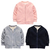 Fleece Kid Coat Round Collar Long Sleeve Zipper Pocket Jacket