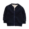 Fleece Kid Coat Round Collar Long Sleeve Zipper Pocket Jacket