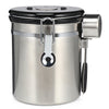 Coffee Beans Sealed Can with Exhaust Valve Stainless Steel Tea Canister