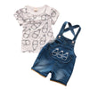 Bottle Print Summer Two-piece Suit Round Collar Short Sleeve Cotton Children Garment