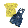 Bottle Print Summer Two-piece Suit Round Collar Short Sleeve Cotton Children Garment