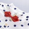 Stand Collar Short Sleeve Polka Dot Print Summer Kid Two-piece Suit