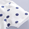 Stand Collar Short Sleeve Polka Dot Print Summer Kid Two-piece Suit