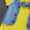 Round Collar Short Sleeve Bow Tie Button Summer Kid False Three-piece Suit