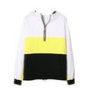 Loose-fitting Women Hoodie Color Splice Long Sleeve with Zipper Design
