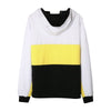 Loose-fitting Women Hoodie Color Splice Long Sleeve with Zipper Design