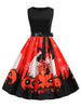 Retro 50s Halloween Sleeveless Party Swing Dress