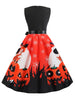 Retro 50s Halloween Sleeveless Party Swing Dress
