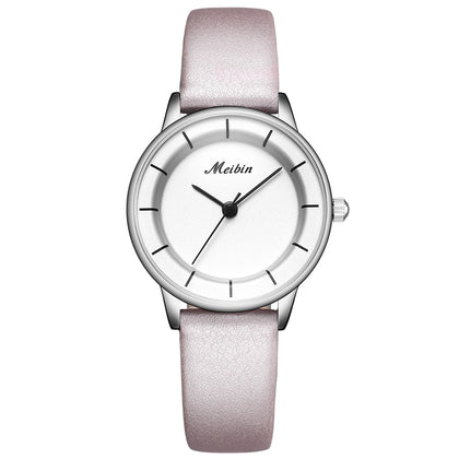 MEIBIN M1078 Ladies Quartz Watch Waterproof Simple Style Belt