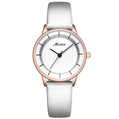 MEIBIN M1078 Ladies Quartz Watch Waterproof Simple Style Belt