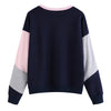 Color Blocking Sweater Hoodie Without Velvet
