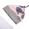 4-in-1 Floral Print Suit Top Pants Hat Hair Bend Set for Baby Girls