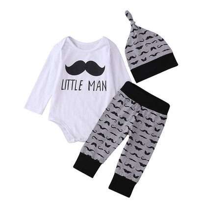 Three-piece Children Clothing with Beard Pattern