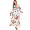 Plus Size Bohemian Floral Print Maxi A Line Dress
