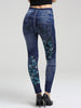 Floral Butterfly Print Elastic Waist Jeggings