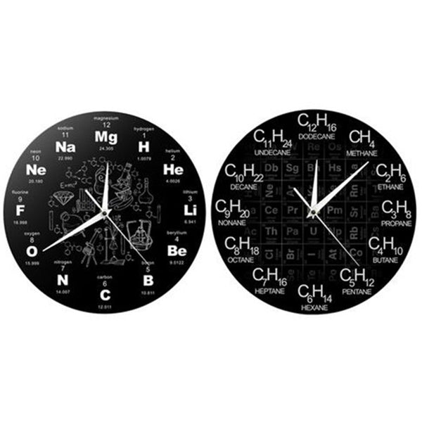 Creative Periodic Table of Chemical Elem Wall Clock Formula Scale Science Art Decoration