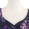 V-neck Floral Print Dress A-line Middle Sleeve Women Wear