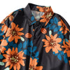 Vintage Floral Print Shirt Turned-down Collar Men's Top