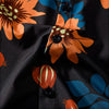 Vintage Floral Print Shirt Turned-down Collar Men's Top