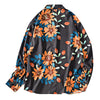 Vintage Floral Print Shirt Turned-down Collar Men's Top