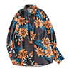 Vintage Floral Print Shirt Turned-down Collar Men's Top