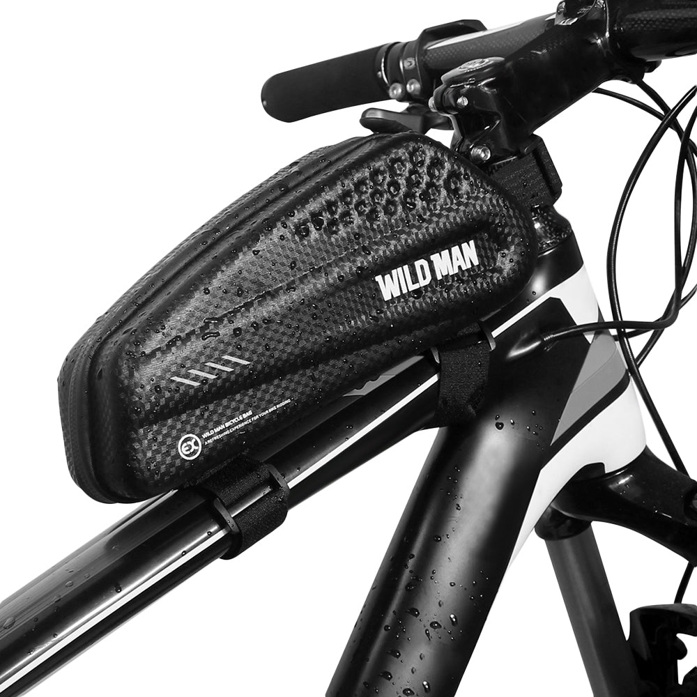 WILD MAN Bicycles Mountain Bike Tube Front Bag with Rainproof Large Capacity