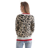 V-neck Leopard Print Sweater Color Blocking Women Pullover