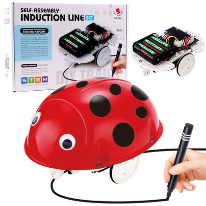 Electric DIY Science and Education Puzzle Self-loading Ladybug Line Induction Simulation Walking Assembly Insect Model Toy