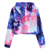 Tie Dye Cropped Drawstring Hoodie