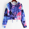 Tie Dye Cropped Drawstring Hoodie