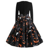 Plus Size Printed Halloween Pin Up Dress