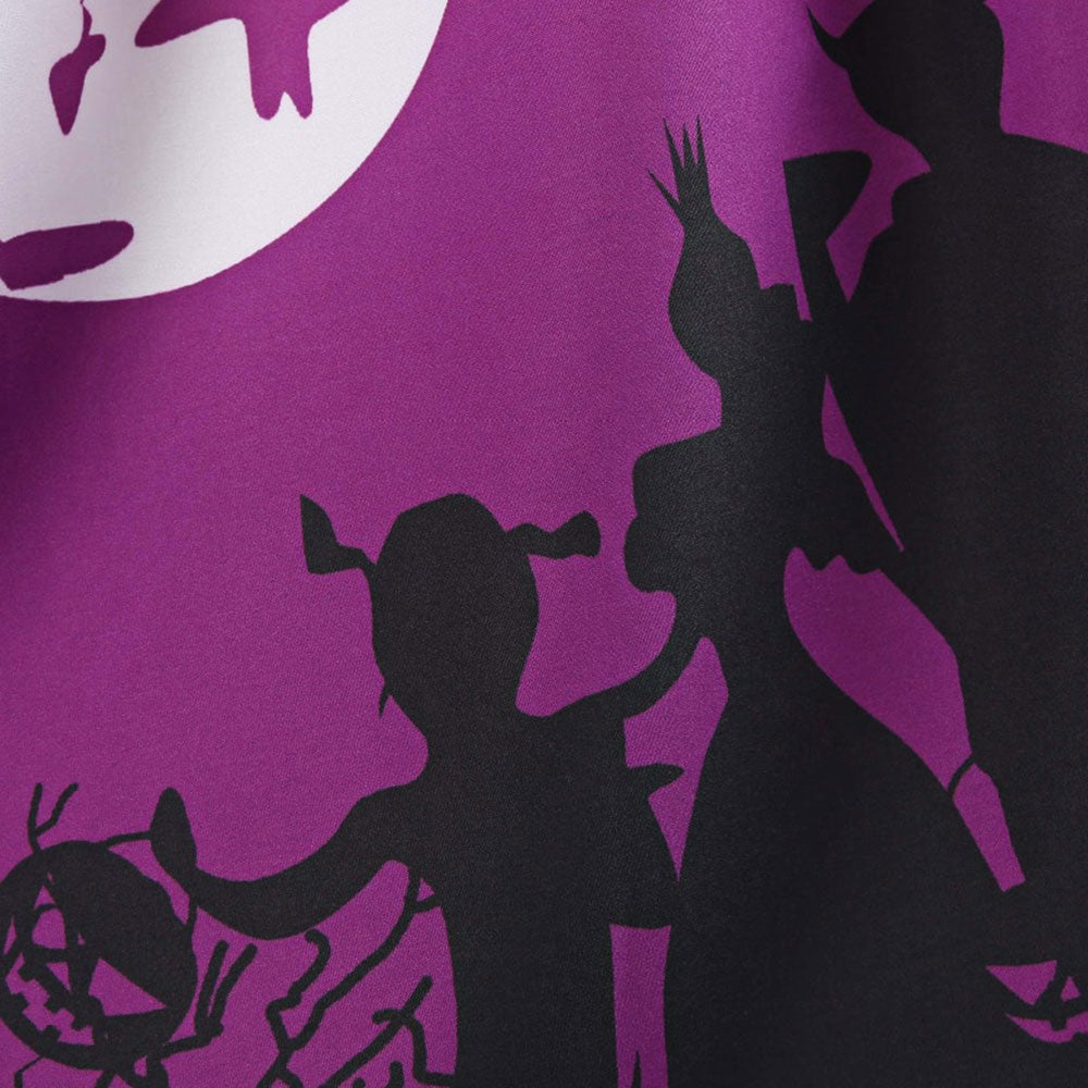 Mesh Panel Bat Print Sleeveless Halloween Dress