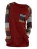 Raglan Sleeve Striped Pocket Longline T-shirt