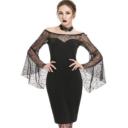 Gothic Off The Shoulder See Thru Bodycon Halloween Dress