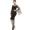 Gothic Off The Shoulder See Thru Bodycon Halloween Dress