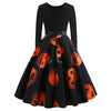 Plus Size Printed Halloween Pin Up Dress